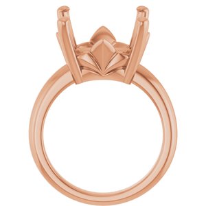 10K Rose Gold 14x14 mm Cushion Ring Mounting – image 4