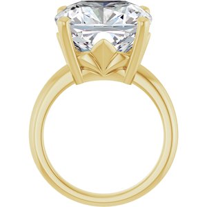 18K Yellow Gold 14x14 mm Cushion Ring Mounting – image 3