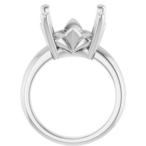 10K White Gold 14x14 mm Cushion Ring Mounting – image 4