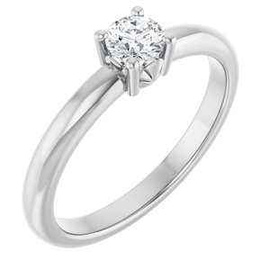 18K Palladium White Gold 4.1 mm Round Ring Mounting