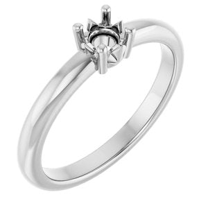 18K X1 White Gold 4.1 mm Round Ring Mounting – image 2