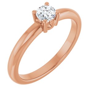 14K Rose Gold 4.1 mm Round Ring Mounting