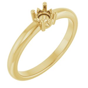 18K Yellow Gold 4.1 mm Round Ring Mounting – image 2