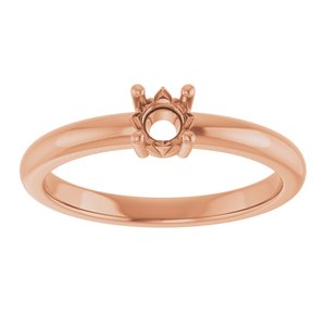 14K Rose Gold 4.1 mm Round Ring Mounting – image 6