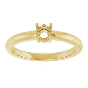 10K Yellow Gold 4.1 mm Round Ring Mounting – image 6
