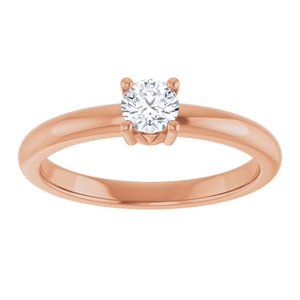 14K Rose Gold 4.1 mm Round Ring Mounting – image 5