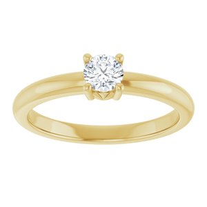 18K Yellow Gold 4.1 mm Round Ring Mounting – image 5