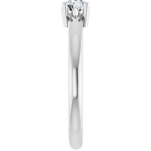 18K Palladium White Gold 4.1 mm Round Ring Mounting – image 7