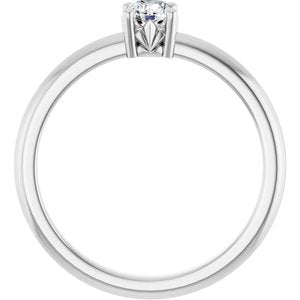 18K Palladium White Gold 4.1 mm Round Ring Mounting – image 3