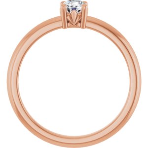18K Rose Gold 4.1 mm Round Ring Mounting – image 3