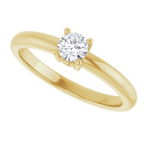 14K Yellow Gold 4.1 mm Round Ring Mounting – image 8