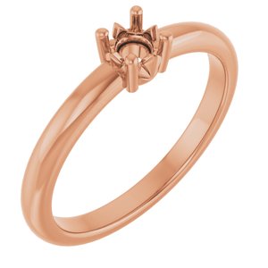 18K Rose Gold 3.8 mm Round Ring Mounting – image 2