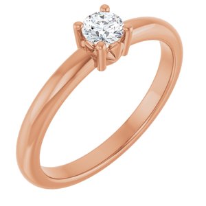 18K Rose Gold 3.8 mm Round Ring Mounting