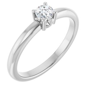 18K X1 White Gold 3.8 mm Round Ring Mounting