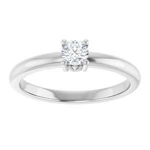 18K X1 White Gold 3.8 mm Round Ring Mounting – image 5
