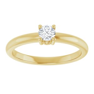 18K Yellow Gold 3.8 mm Round Ring Mounting – image 5