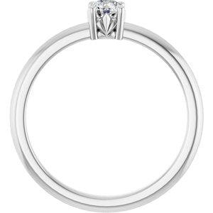 10K X1 White Gold 3.8 mm Round Ring Mounting – image 3