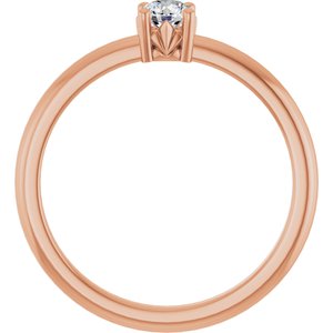10K Rose Gold 3.8 mm Round Ring Mounting – image 3
