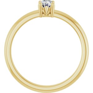 18K Yellow Gold 3.8 mm Round Ring Mounting – image 3