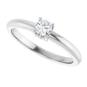 10K White Gold 3.8 mm Round Ring Mounting – image 8