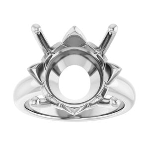 18K White Gold 16 mm Round Ring Mounting – image 6