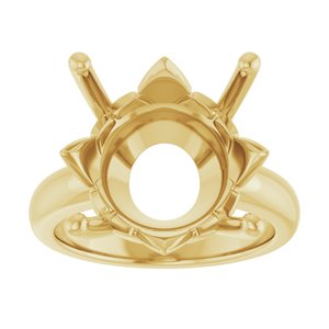 18K Yellow Gold 16 mm Round Ring Mounting – image 6
