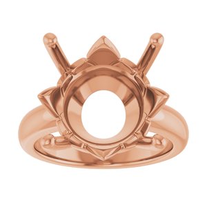 10K Rose Gold 16 mm Round Ring Mounting – image 6