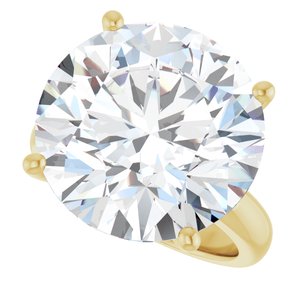 18K Yellow Gold 16 mm Round Ring Mounting – image 8