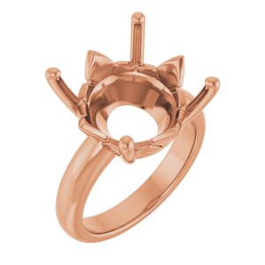 18K Rose Gold 16 mm Round Ring Mounting – image 2