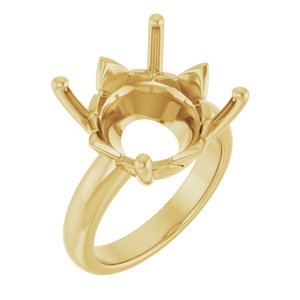 18K Yellow Gold 16 mm Round Ring Mounting – image 2