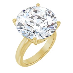 18K Yellow Gold 16 mm Round Ring Mounting