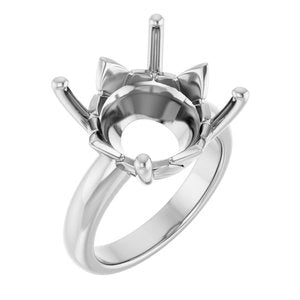 14K White Gold 16 mm Round Ring Mounting – image 2