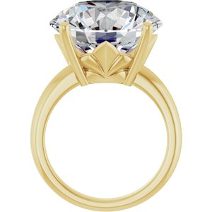 18K Yellow Gold 16 mm Round Ring Mounting – image 3