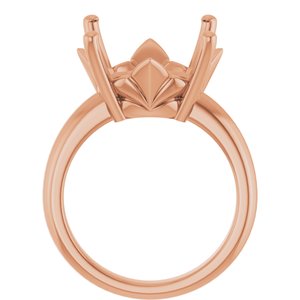 10K Rose Gold 16 mm Round Ring Mounting – image 4
