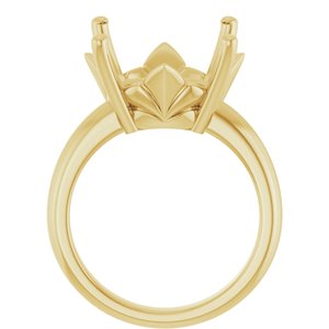 18K Yellow Gold 16 mm Round Ring Mounting – image 4
