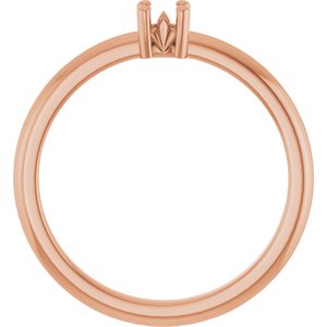 18K Rose Gold 3x3 mm Cushion Ring Mounting – image 4