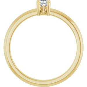 10K Yellow Gold 3x3 mm Cushion Ring Mounting – image 3