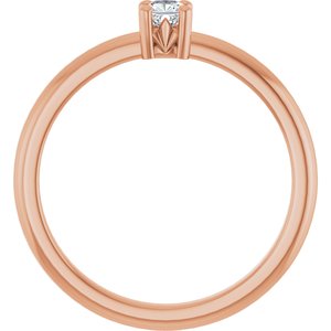 14K Rose Gold 3x3 mm Cushion Ring Mounting – image 3
