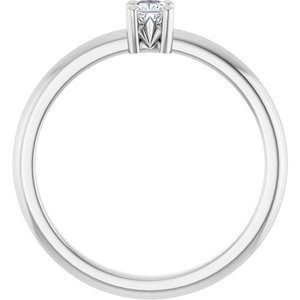 10K X1 White Gold 3x3 mm Cushion Ring Mounting – image 3