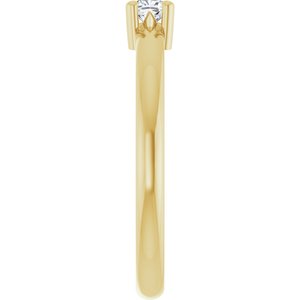 10K Yellow Gold 3x3 mm Cushion Ring Mounting – image 7
