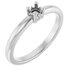 18K Palladium White Gold 3x3 mm Cushion Ring Mounting – image 2