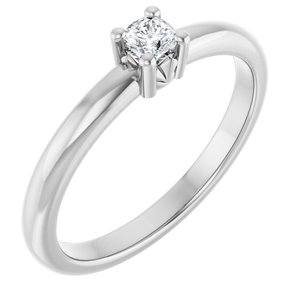 Platinum 3x3 mm Cushion Ring Mounting