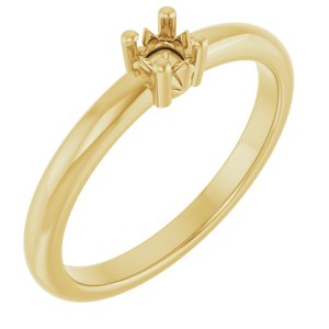 18K Yellow Gold 3x3 mm Cushion Ring Mounting – image 2