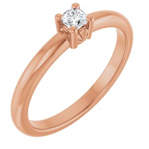 10K Rose Gold 3x3 mm Cushion Ring Mounting