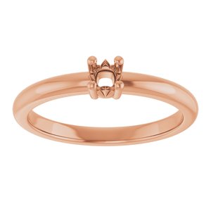 18K Rose Gold 3x3 mm Cushion Ring Mounting – image 6