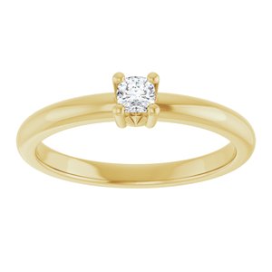 10K Yellow Gold 3x3 mm Cushion Ring Mounting – image 5