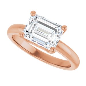 10K Rose Gold 8.5x6.5 mm Emerald Ring Mounting – image 8