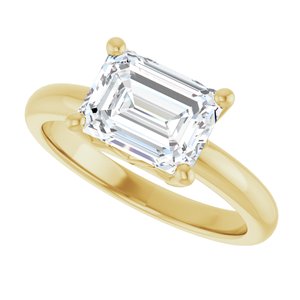 18K Yellow Gold 8.5x6.5 mm Emerald Ring Mounting – image 8