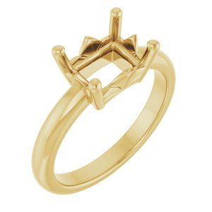 10K Yellow Gold 8.5x6.5 mm Emerald Ring Mounting – image 2