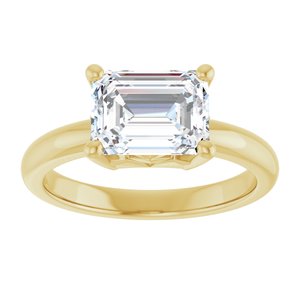 10K Yellow Gold 8.5x6.5 mm Emerald Ring Mounting – image 5